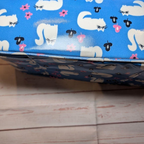 EUC Kate Spade Daycation Blue Cat Posy Large Collin Cosmetic Case - Picture 10 of 12